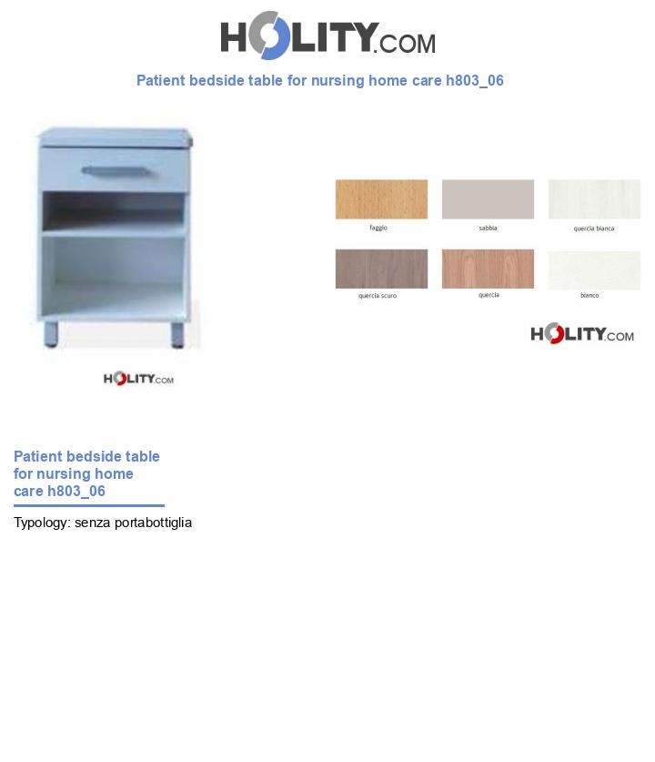 Patient bedside table for nursing home care h803_06