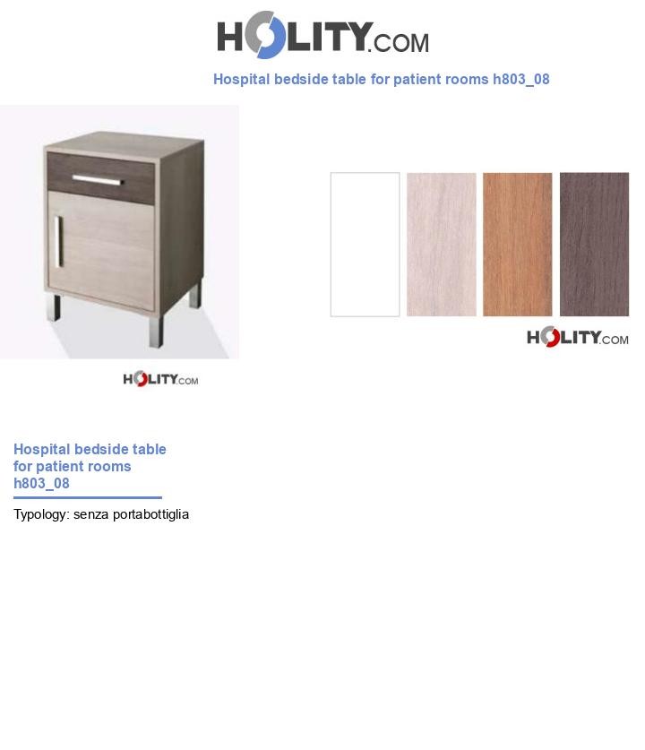 Hospital bedside table for patient rooms h803_08