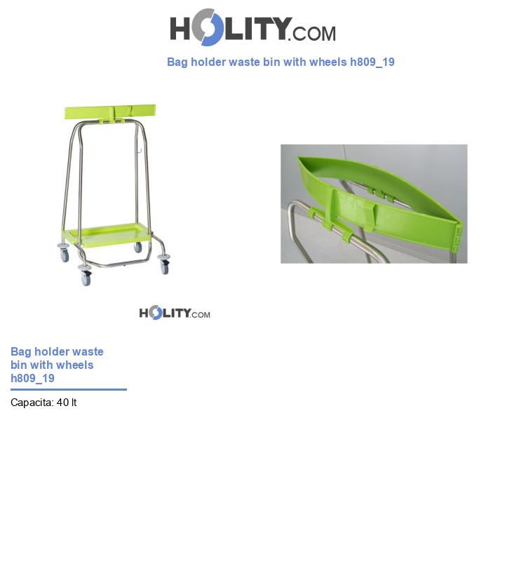 Bag holder waste bin with wheels h809_19