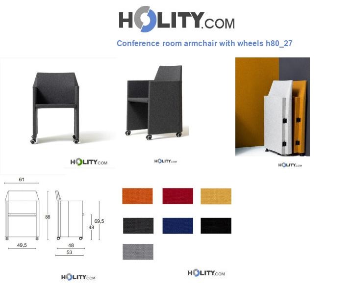 Conference room armchair with wheels h80_27