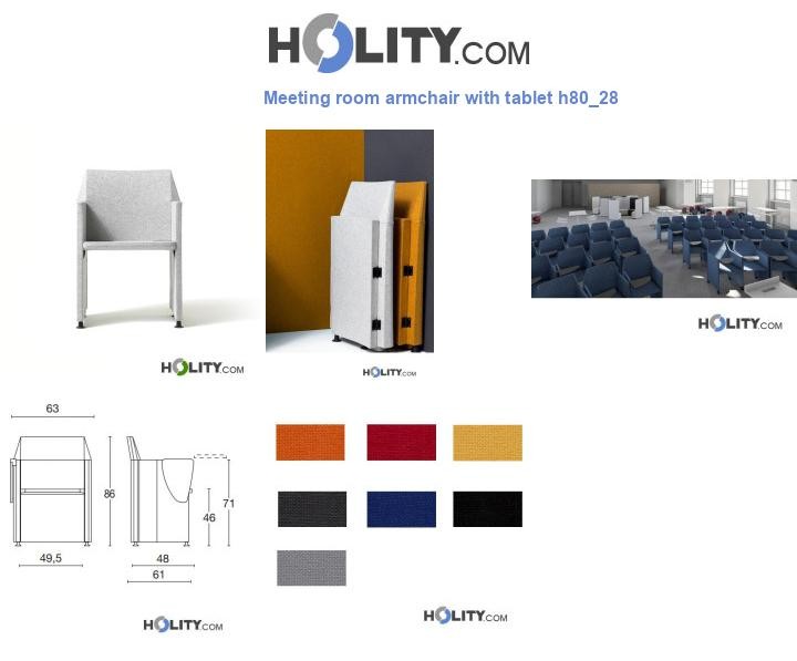 Meeting room armchair with tablet h80_28