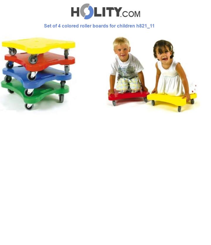 Set of 4 colored roller boards for children h821_11