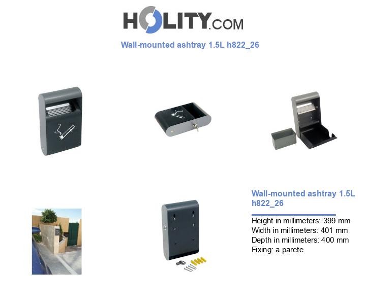 Wall-mounted ashtray 1.5L h822_26