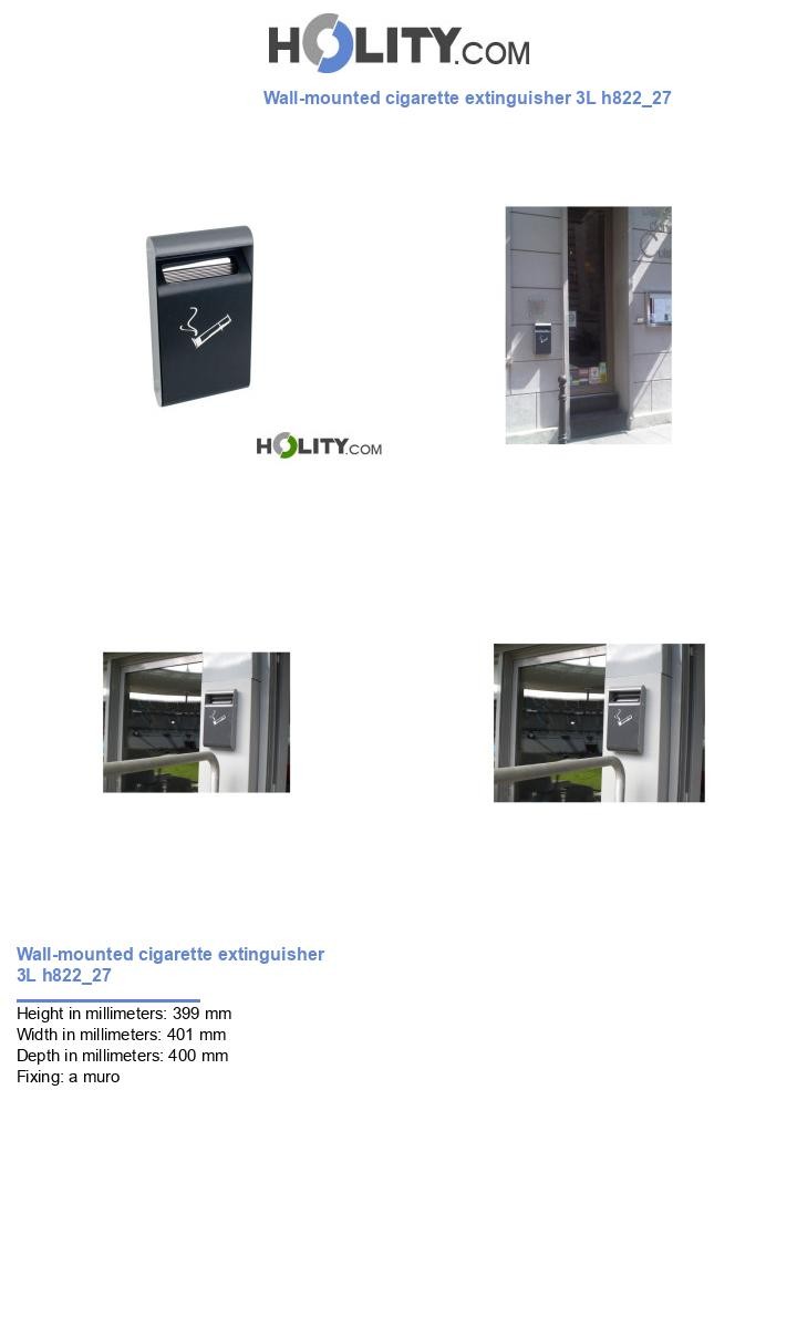 Wall-mounted cigarette extinguisher 3L h822_27