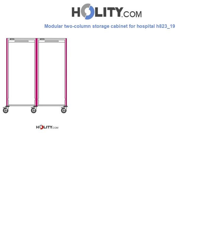 Modular two-column storage cabinet for hospital h823_19