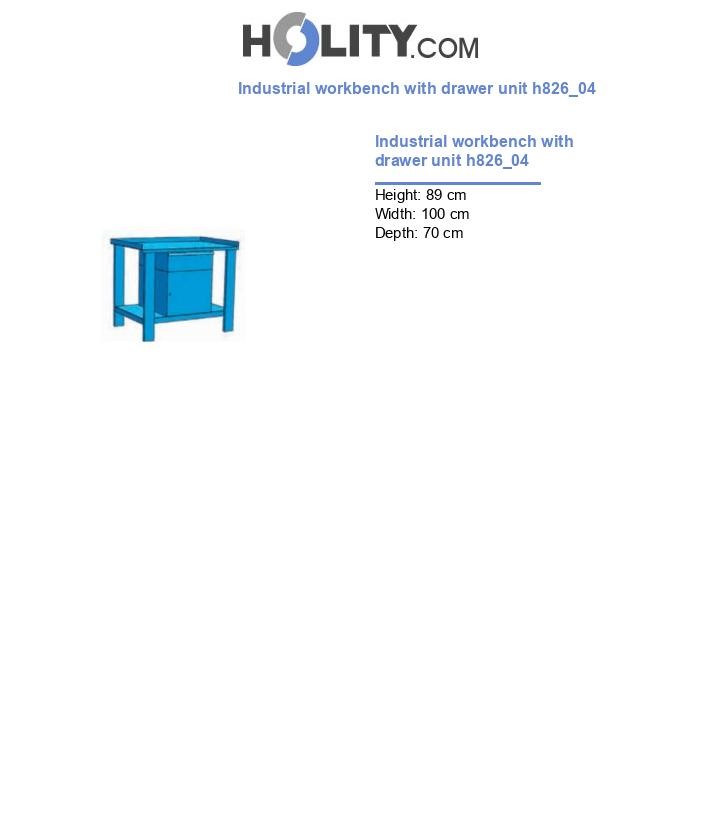 Industrial workbench with drawer unit h826_04