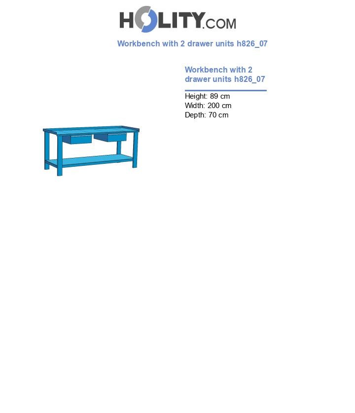 Workbench with 2 drawer units h826_07