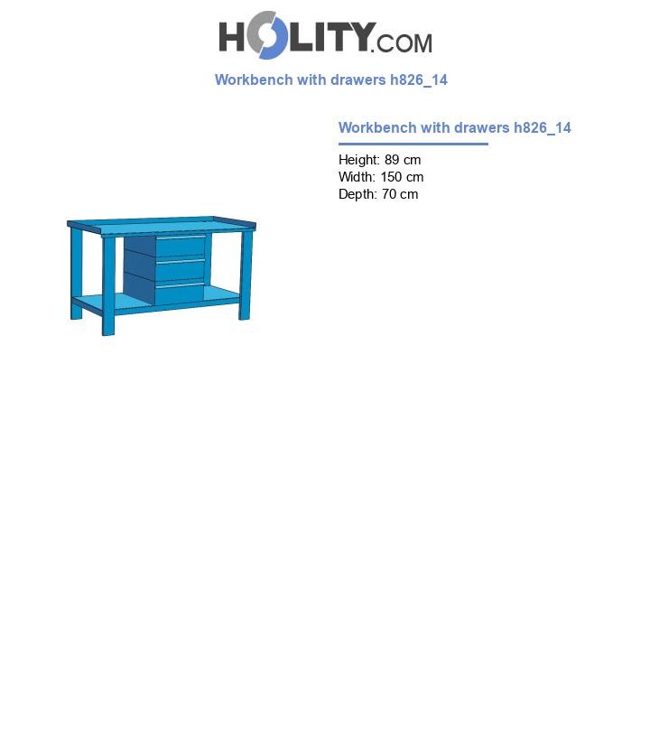 Workbench with drawers h826_14