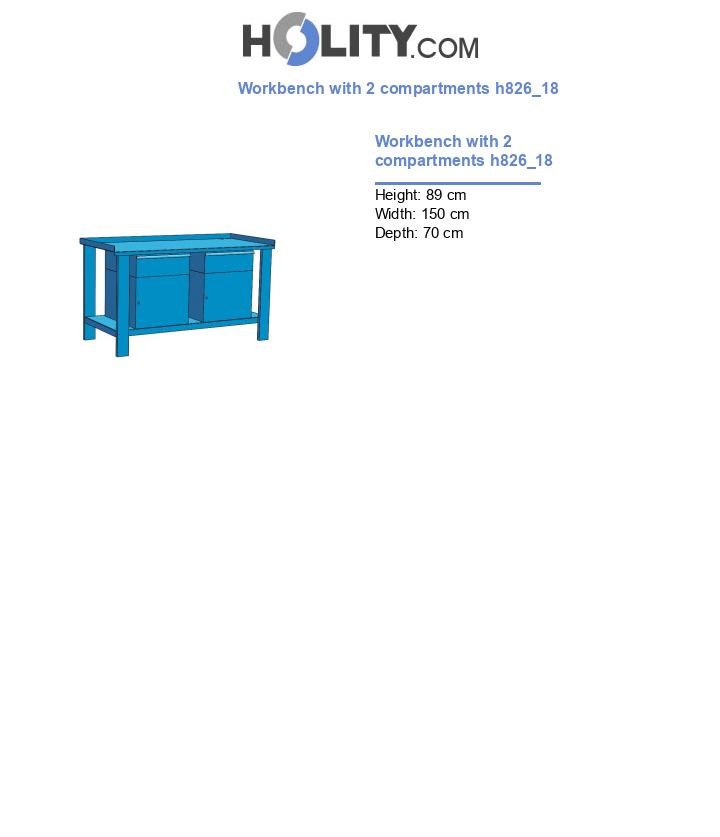 Workbench with 2 compartments h826_18