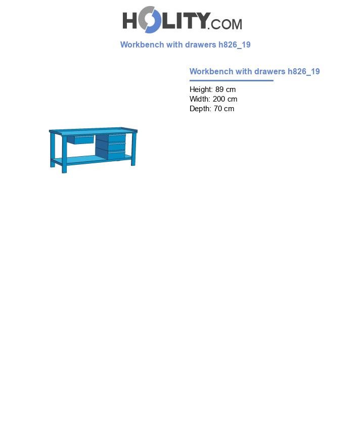 Workbench with drawers h826_19