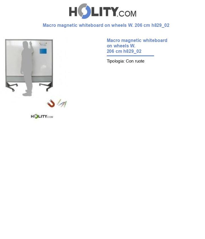Macro magnetic whiteboard on wheels W. 206 cm h829_02