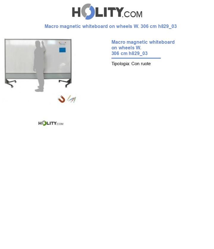 Macro magnetic whiteboard on wheels W. 306 cm h829_03