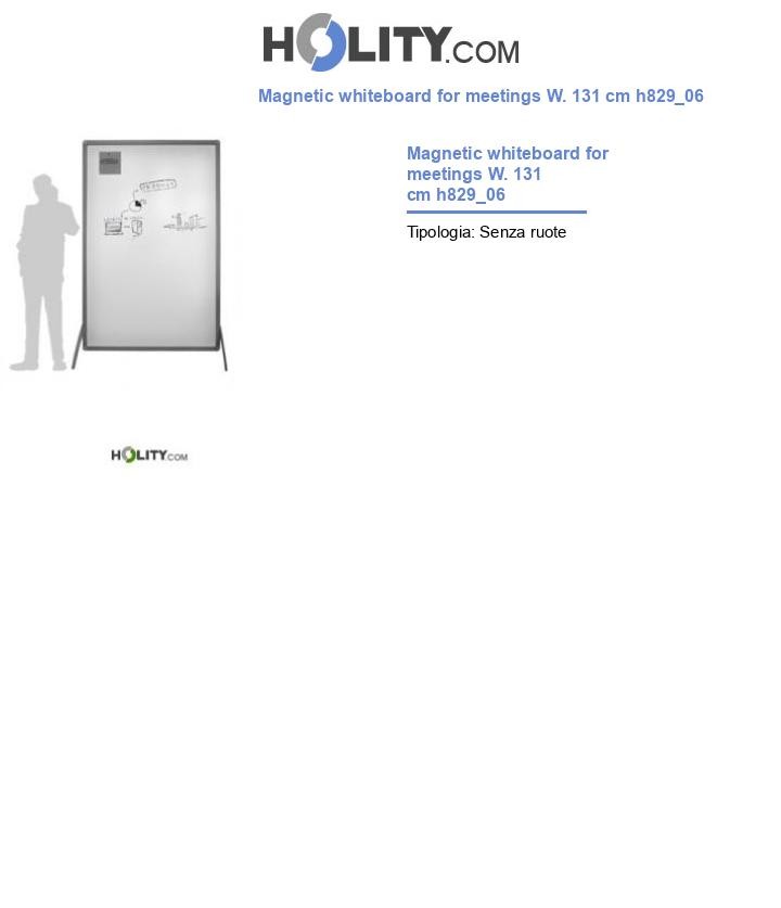 Magnetic whiteboard for meetings W. 131 cm h829_06