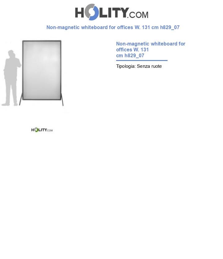 Non-magnetic whiteboard for offices W. 131 cm h829_07