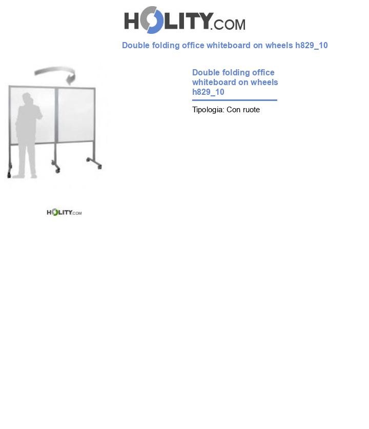 Double folding office whiteboard on wheels h829_10