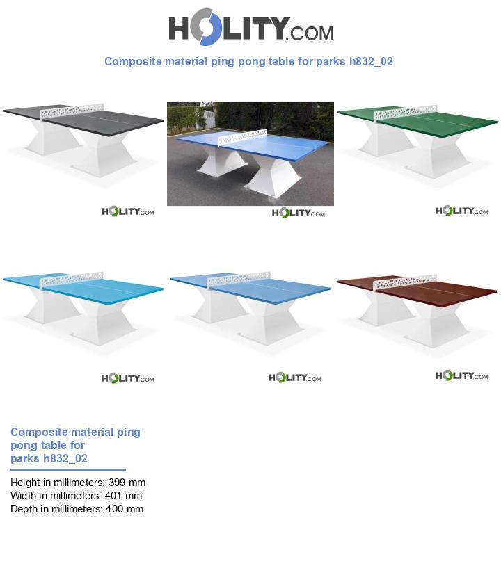 Composite material ping pong table for parks h832_02