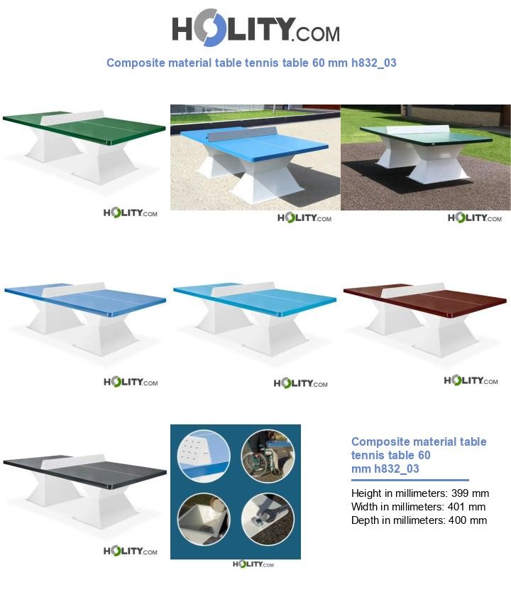 Composite material table tennis table 60 mm h832_03