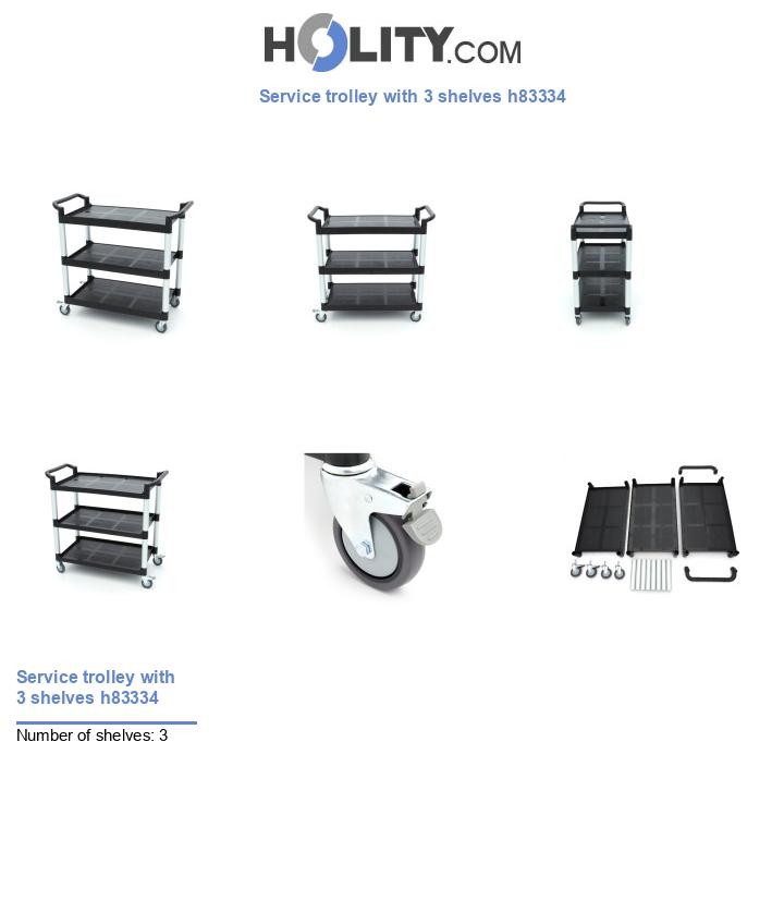 Service trolley with 3 shelves h83334