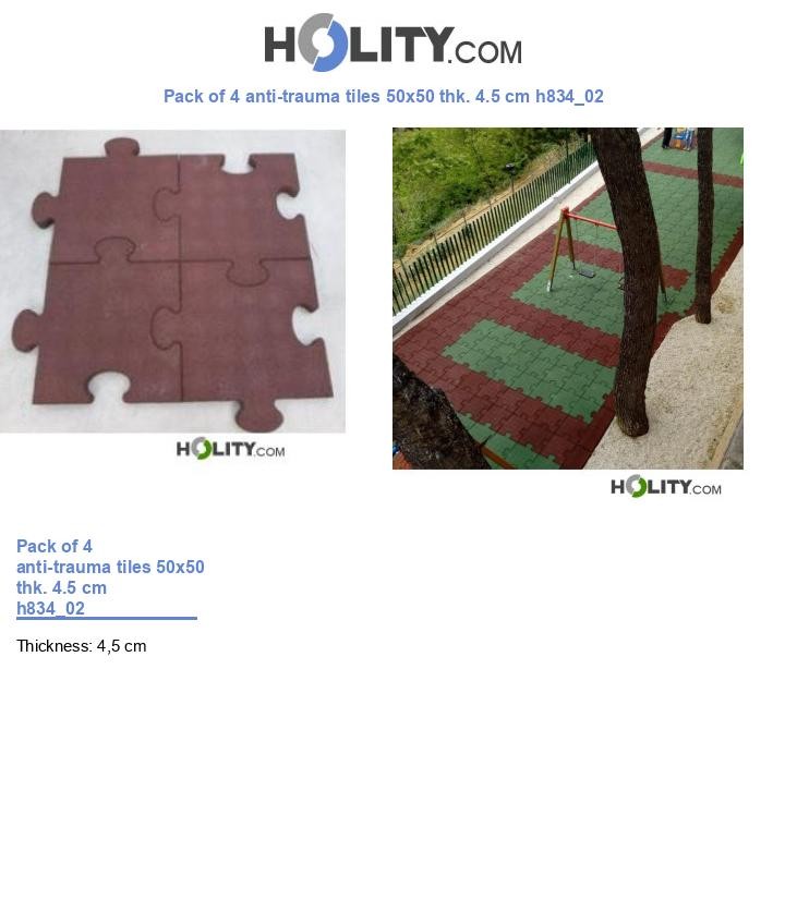 Pack of 4 anti-trauma tiles 50x50 thk. 4.5 cm h834_02