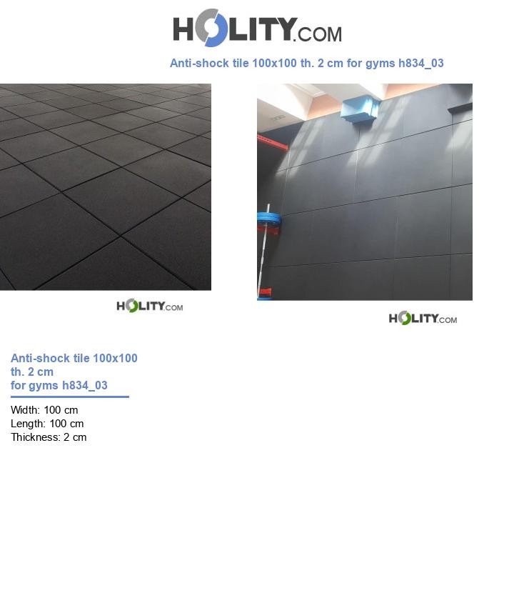 Anti-shock tile 100x100 th. 2 cm for gyms h834_03