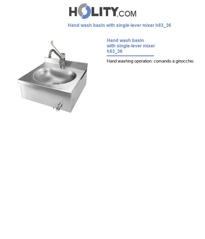 Hand wash basin with single-lever mixer h83_36