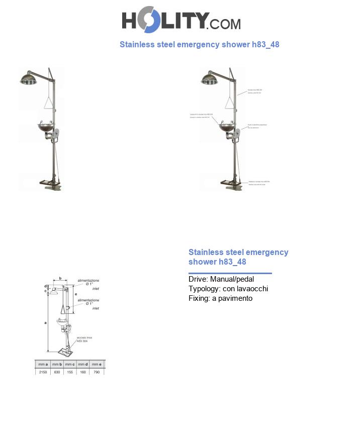Stainless steel emergency shower h83_48