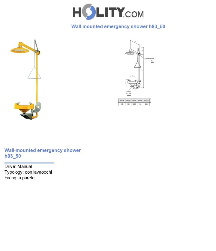 Wall-mounted emergency shower h83_50