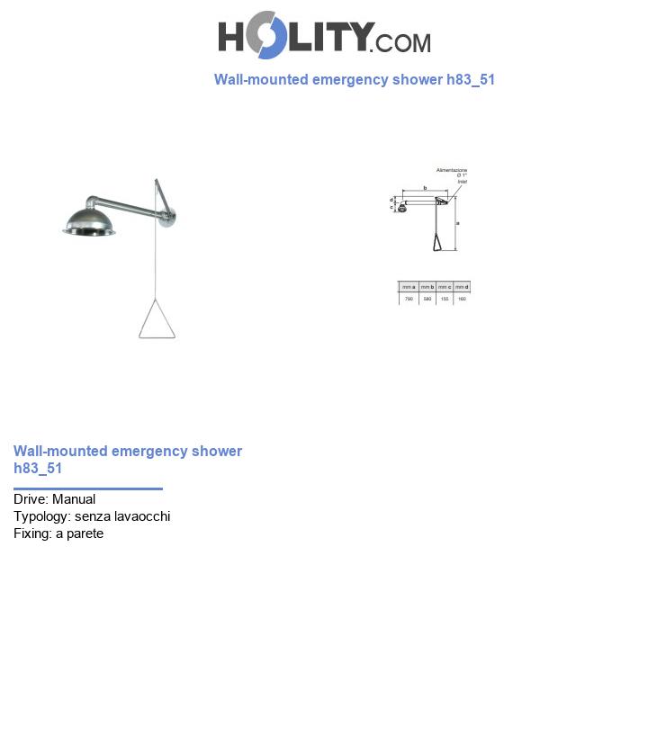 Wall-mounted emergency shower h83_51