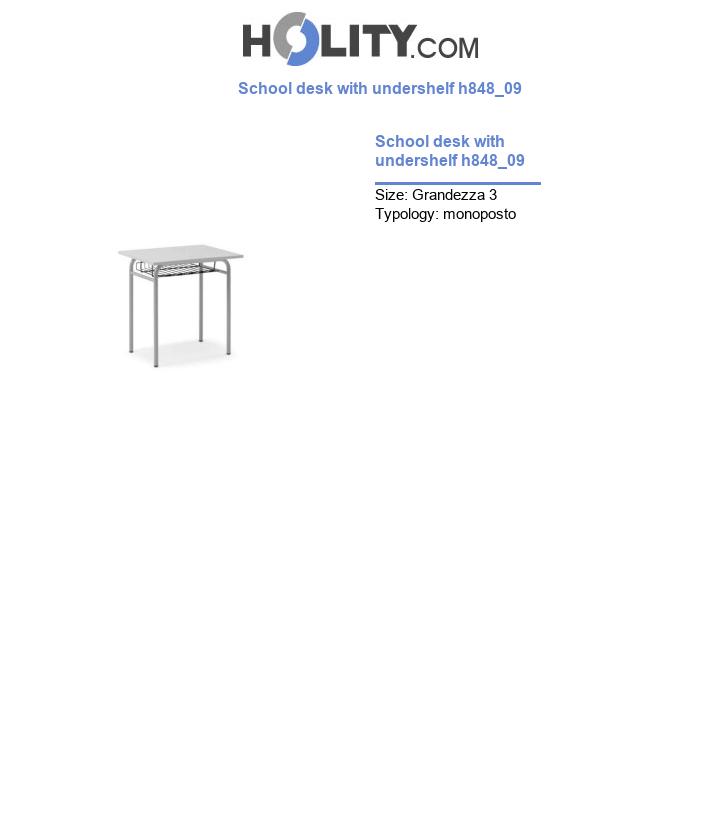 School desk with undershelf h848_09