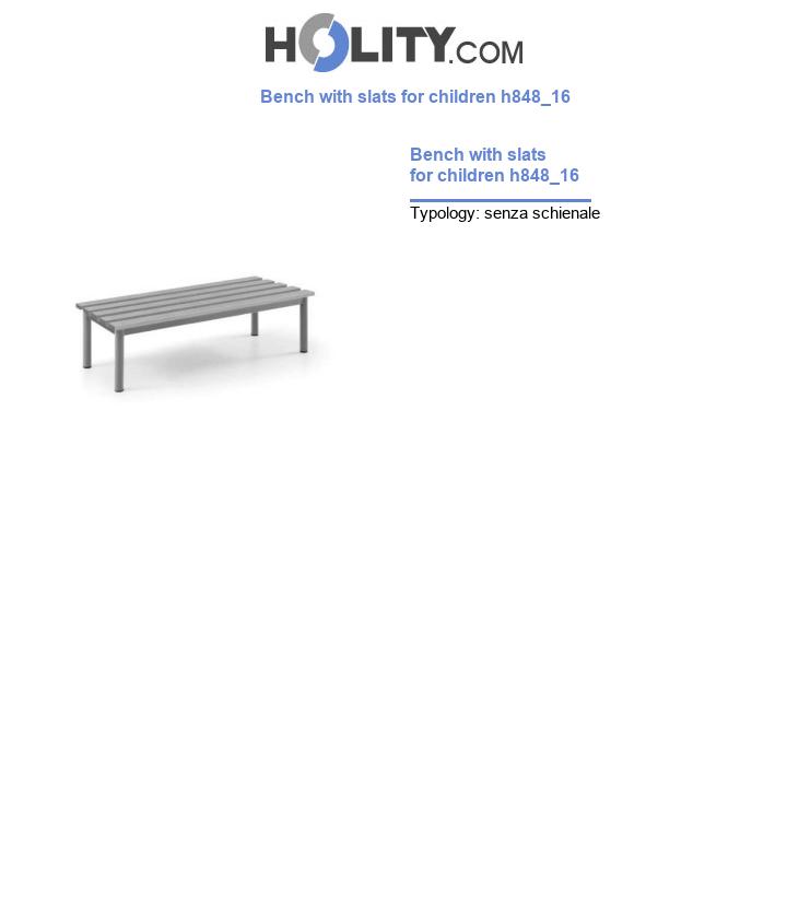 Bench with slats for children h848_16