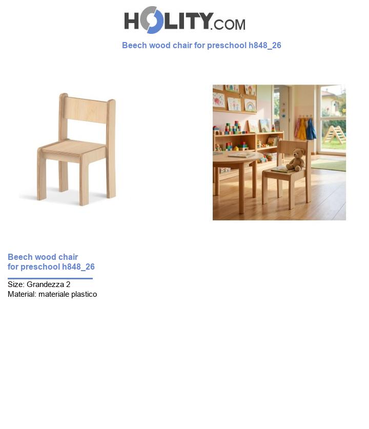 Beech wood chair for preschool h848_26