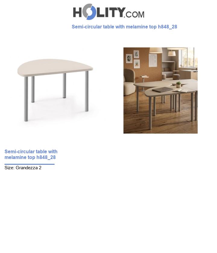 Semi-circular table with melamine top h848_28