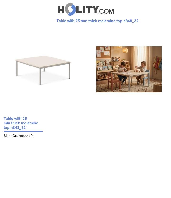 Table with 25 mm thick melamine top h848_32