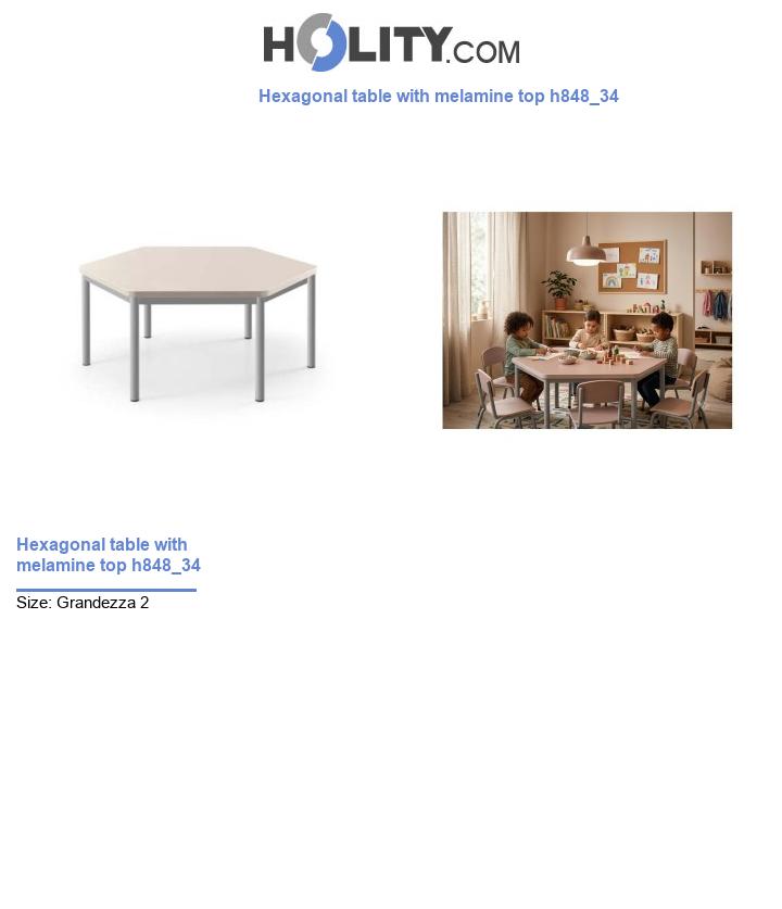 Hexagonal table with melamine top h848_34