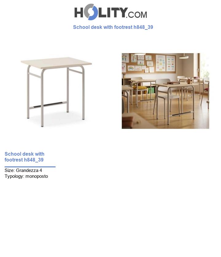 School desk with footrest h848_39