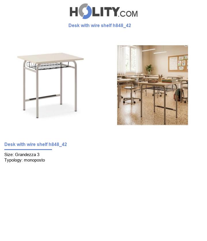 Desk with wire shelf h848_42
