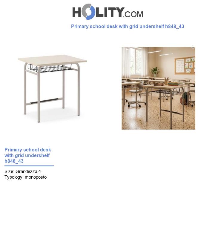 Primary school desk with grid undershelf h848_43