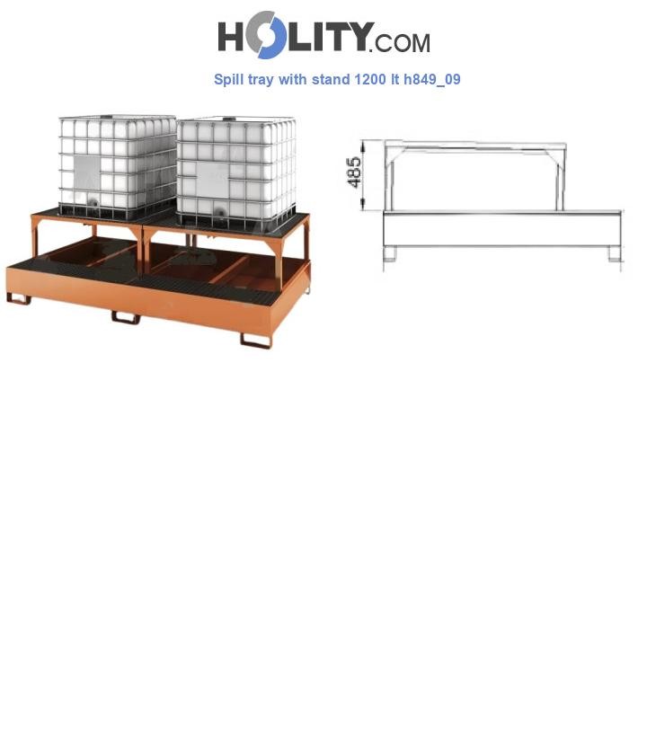 Spill tray with stand 1200 lt h849_09