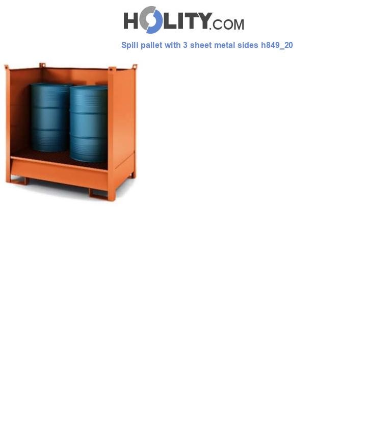 Spill pallet with 3 sheet metal sides h849_20