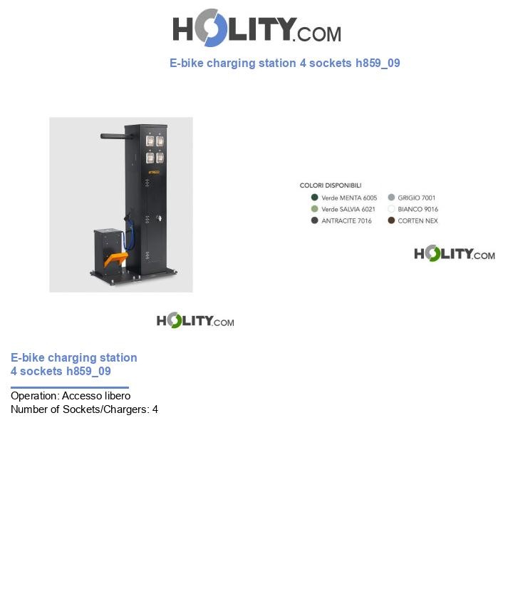 E-bike charging station 4 sockets h859_09