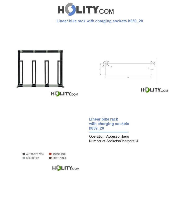 Linear bike rack with charging sockets h859_20