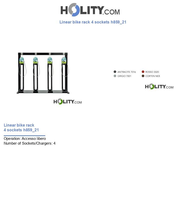 Linear bike rack 4 sockets h859_21
