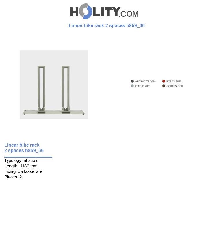 Linear bike rack 2 spaces h859_36