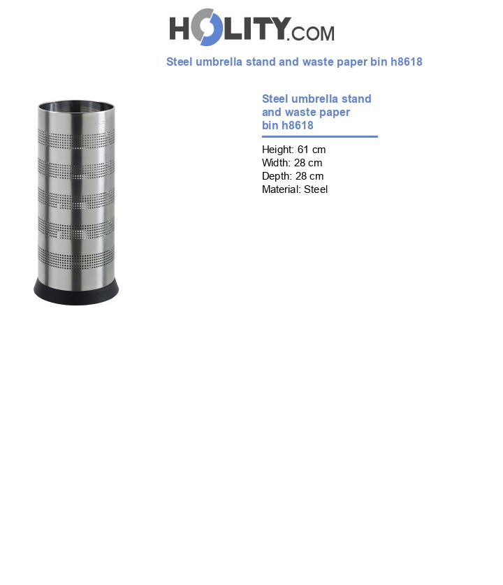 Steel umbrella stand and waste paper bin h8618