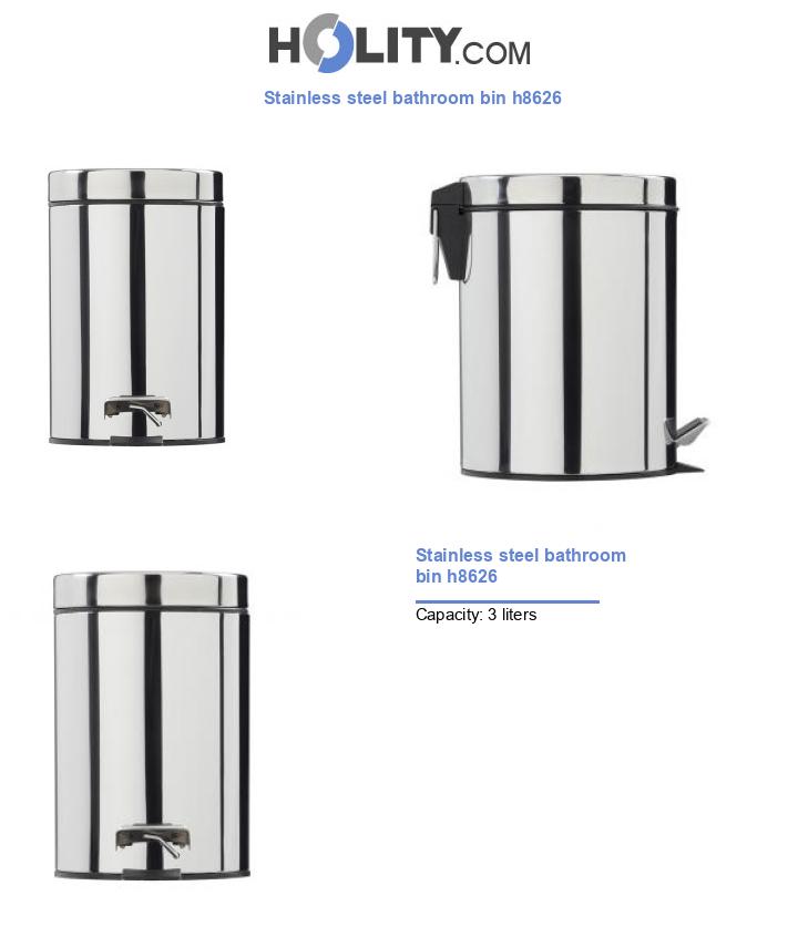 Stainless steel bathroom bin h8626
