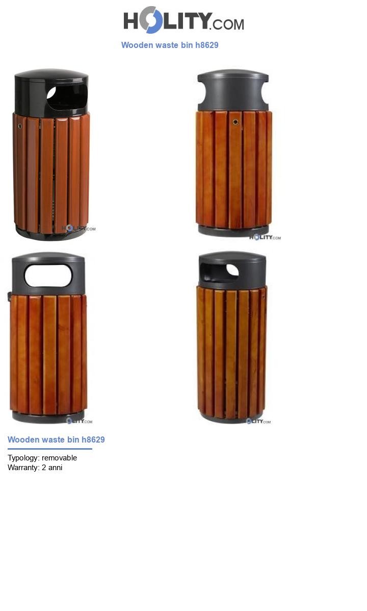 Wooden waste bin h8629