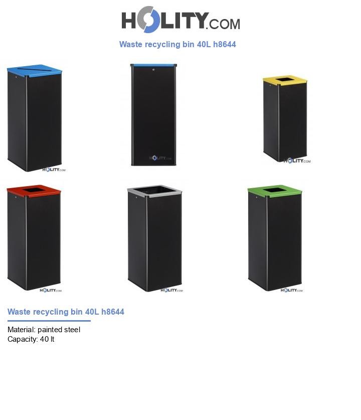 Waste recycling bin 40L h8644