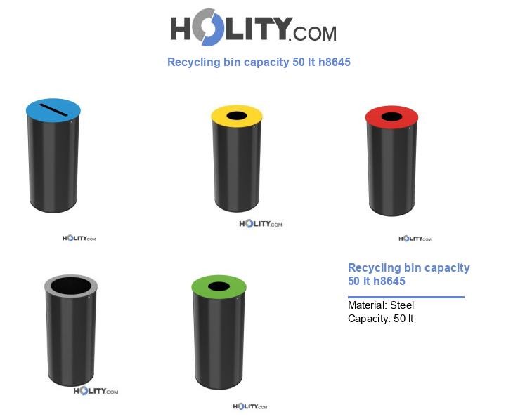 Recycling bin capacity 50 lt h8645