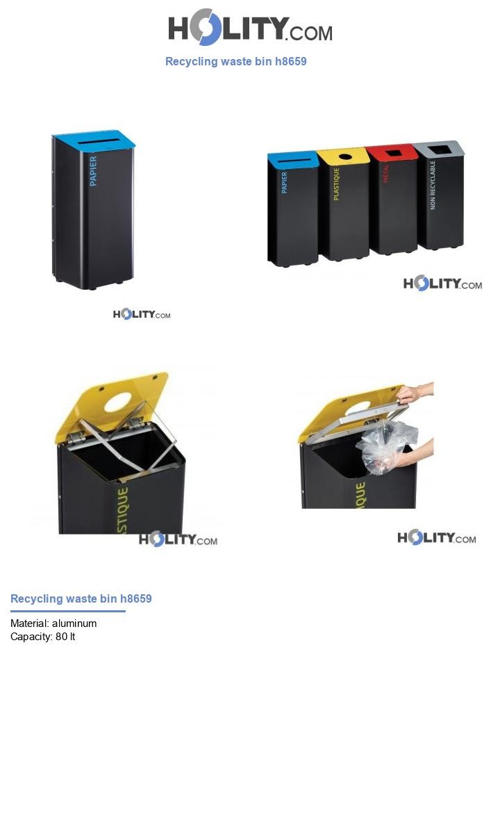 Recycling waste bin h8659