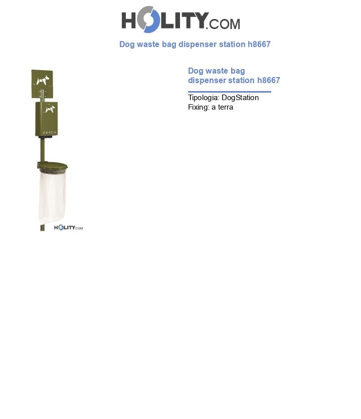 Dog waste bag dispenser station h8667